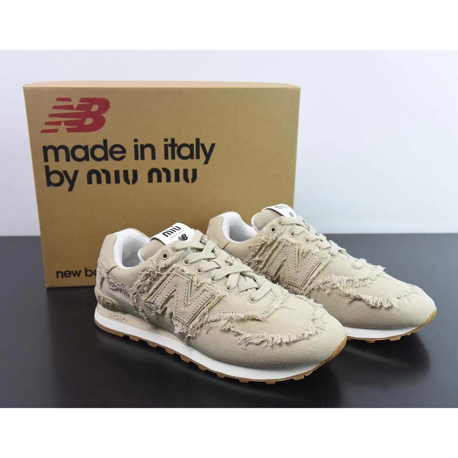 New Balance 574 x Miu Women's Miu Denim Sneakers - FashionPlug
