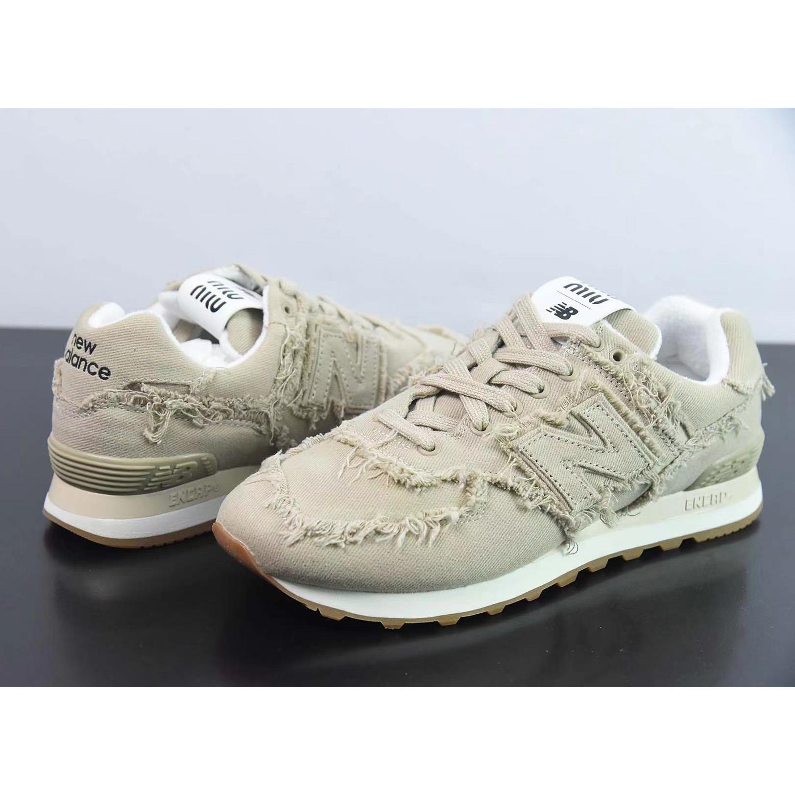 New Balance 574 x Miu Women's Miu Denim Sneakers - FashionPlug
