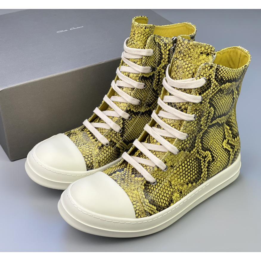 Rick Owens Python Leather Sneakers - FashionPlug