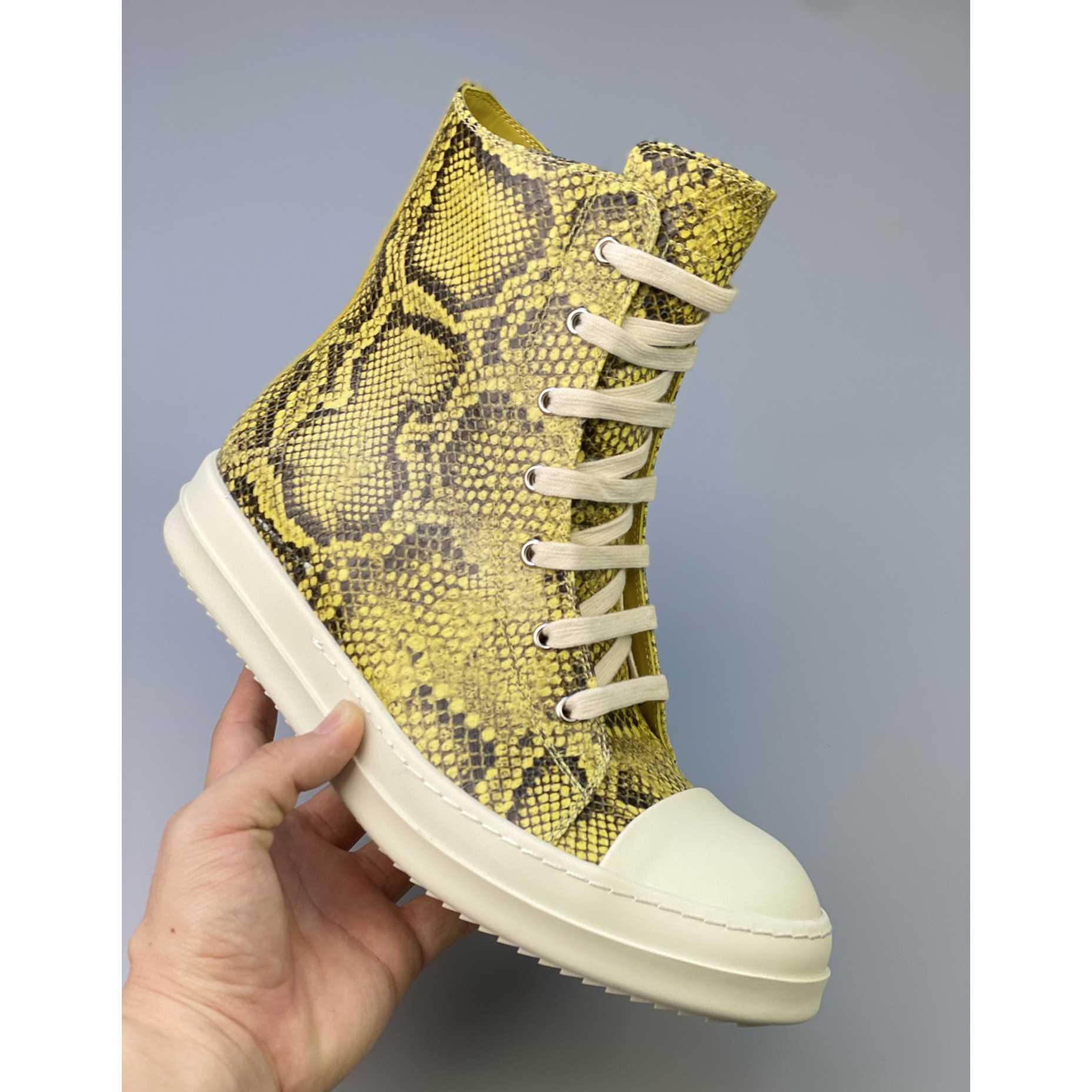 Rick Owens Python Leather Sneakers - FashionPlug
