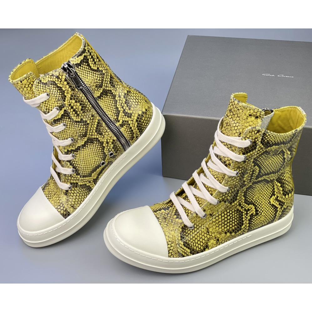 Rick Owens Python Leather Sneakers - FashionPlug