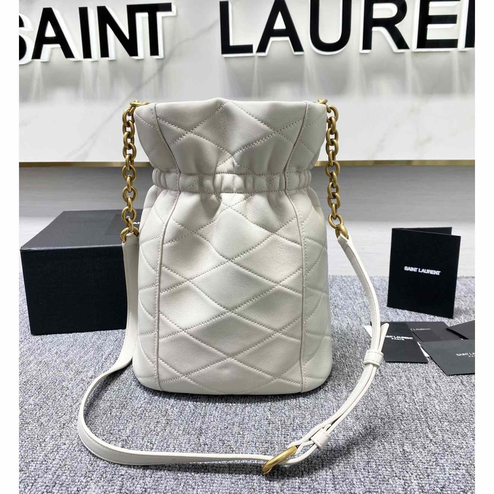 Saint Laurent Le Maillon Hook Bucket Bag(7.5x10.6x4.7cm) - FashionPlug
