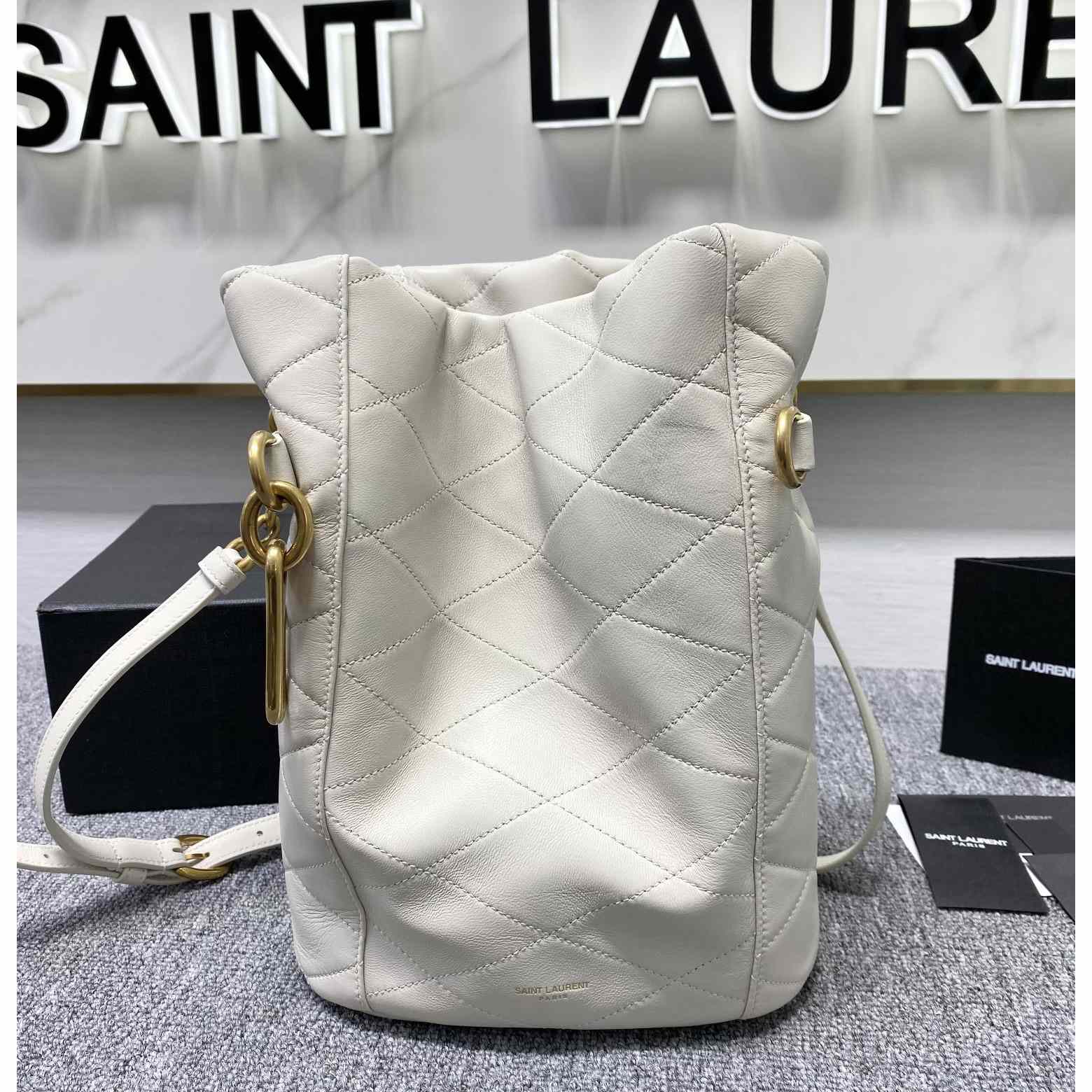 Saint Laurent Le Maillon Hook Bucket Bag(7.5x10.6x4.7cm) - FashionPlug