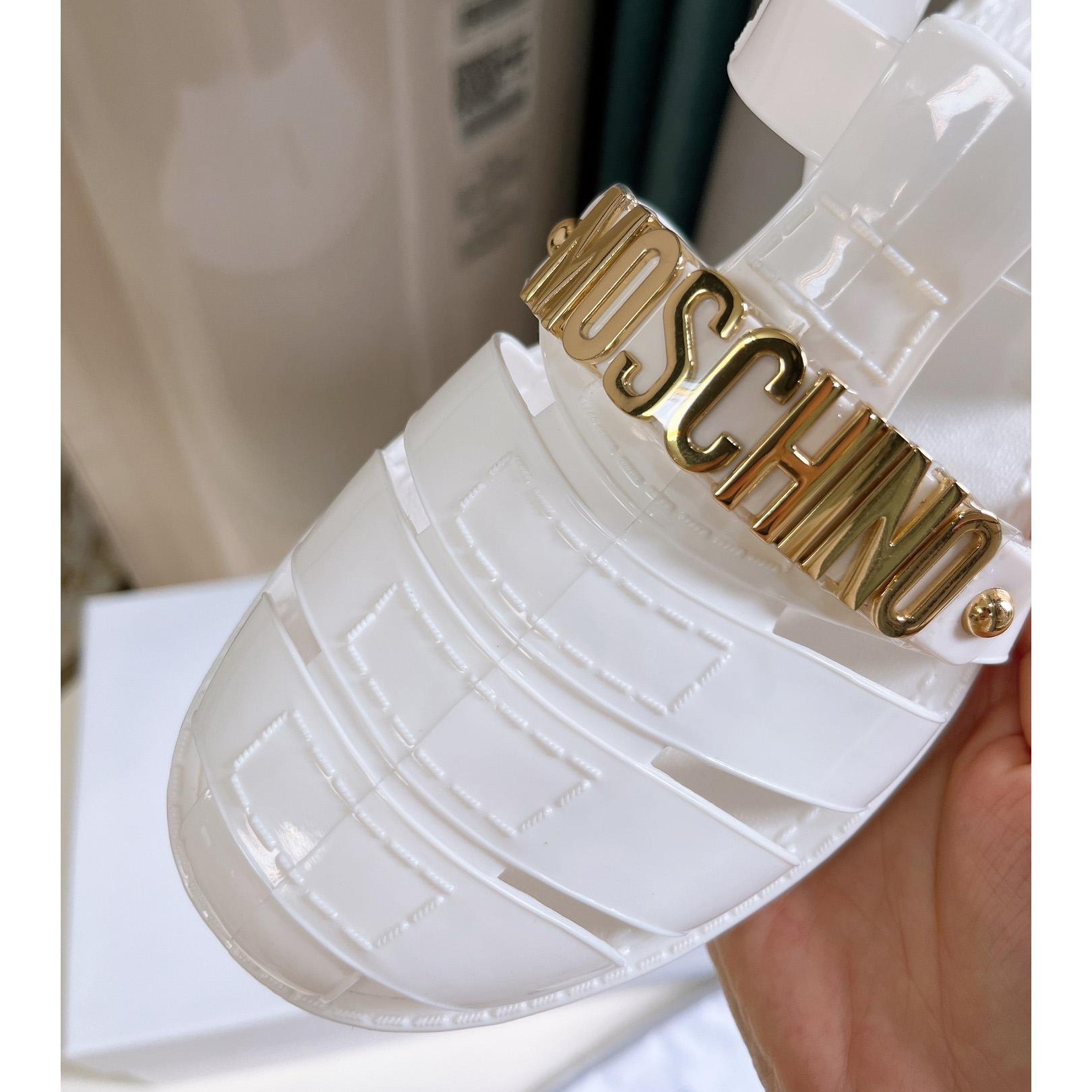 Moschino Logo-plaque Closed-Toe Sandals - FashionPlug