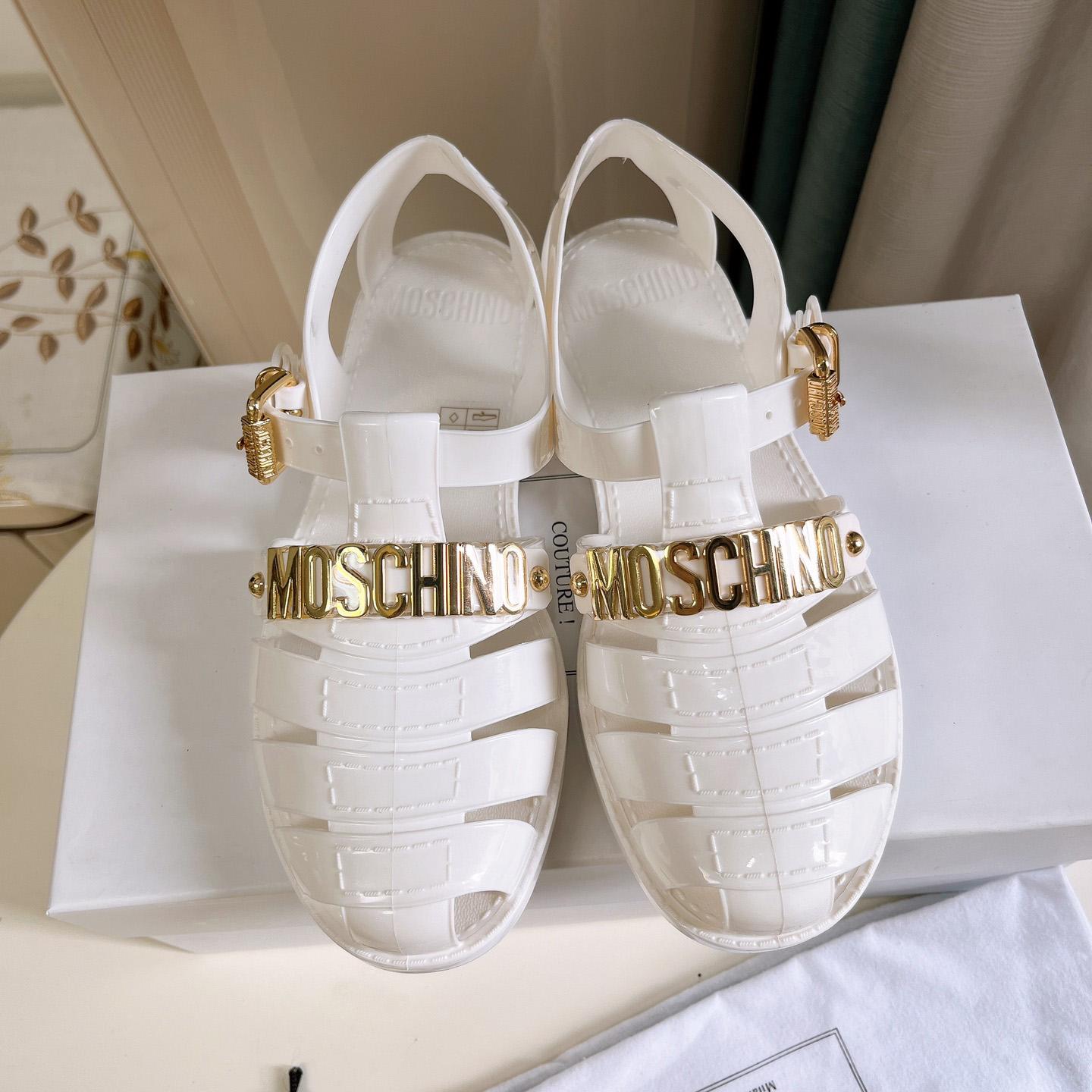 Moschino Logo-plaque Closed-Toe Sandals - FashionPlug