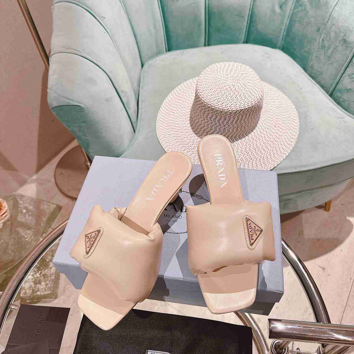 Prada Soft Padded Nappa Sandals - FashionPlug