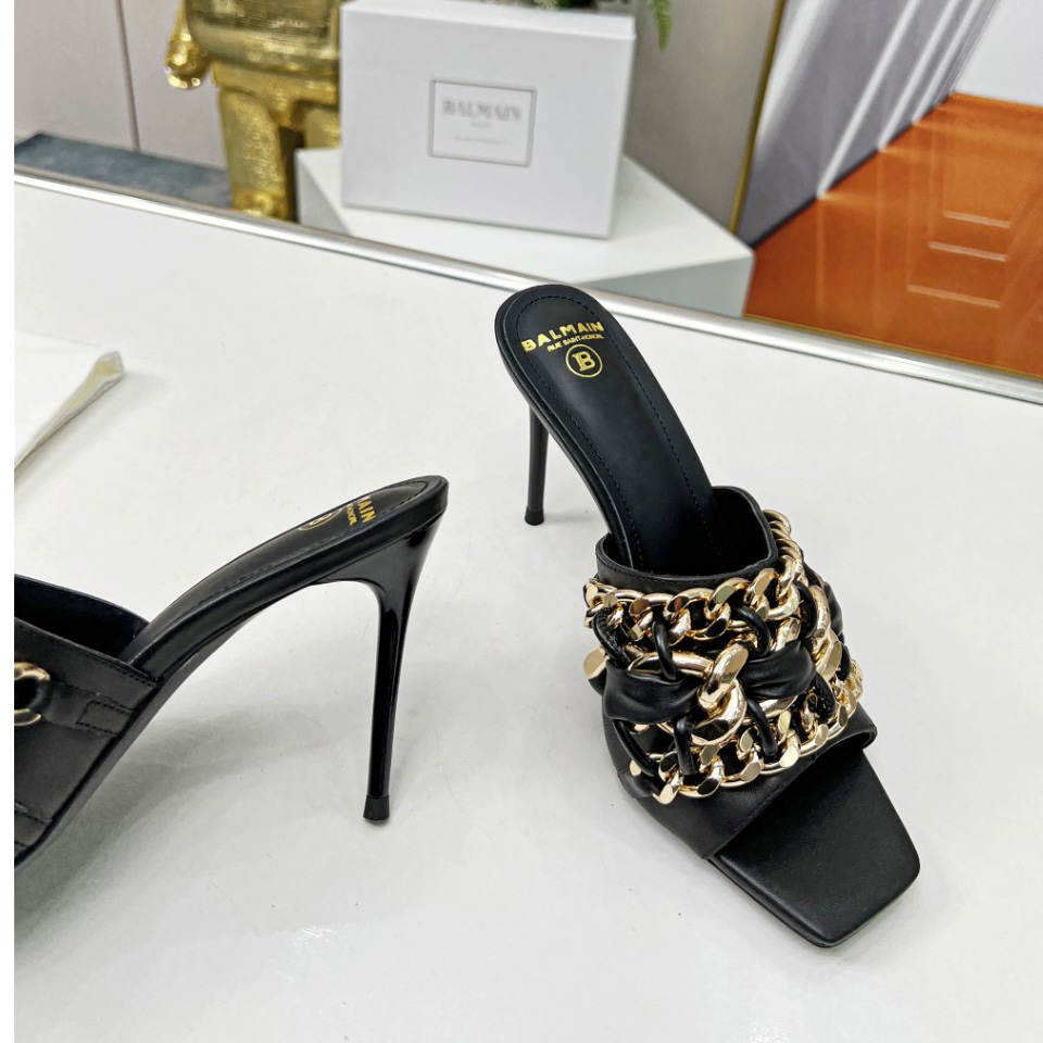 Balmain Chain-link Detail 95mm Pumps - FashionPlug