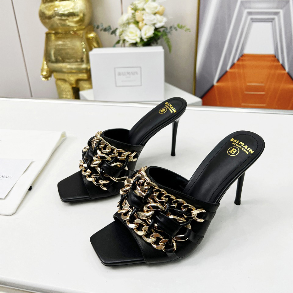 Balmain Chain-link Detail 95mm Pumps - FashionPlug