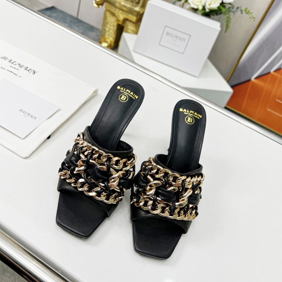 Balmain Chain-link Detail 95mm Pumps - FashionPlug
