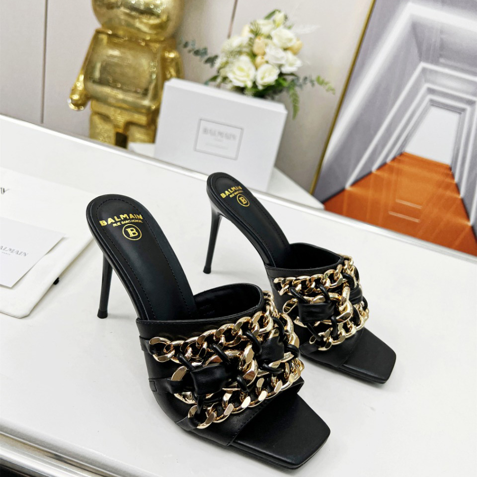 Balmain Chain-link Detail 95mm Pumps - FashionPlug