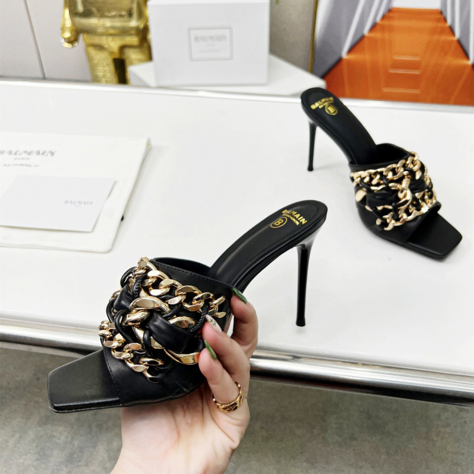 Balmain Chain-link Detail 95mm Pumps - FashionPlug