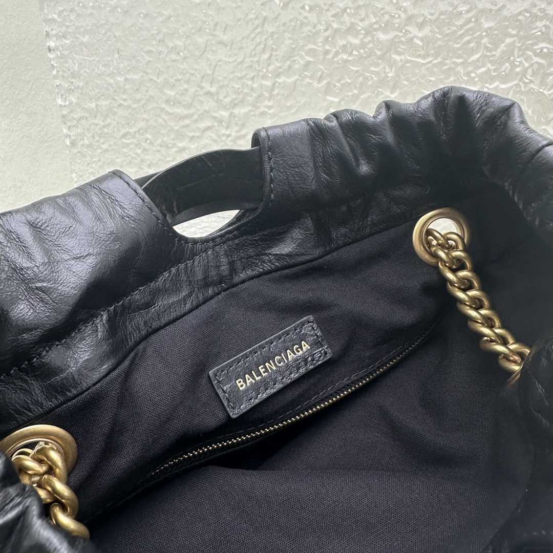 Balenciaga Women's Crush Small Tote Bag In Black - FashionPlug