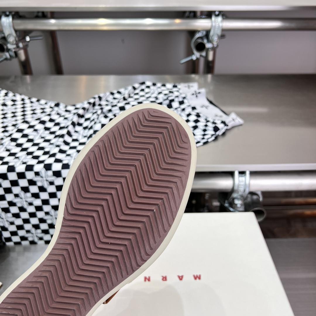 Marni Brown nappa leather mary jane sneaker - FashionPlug