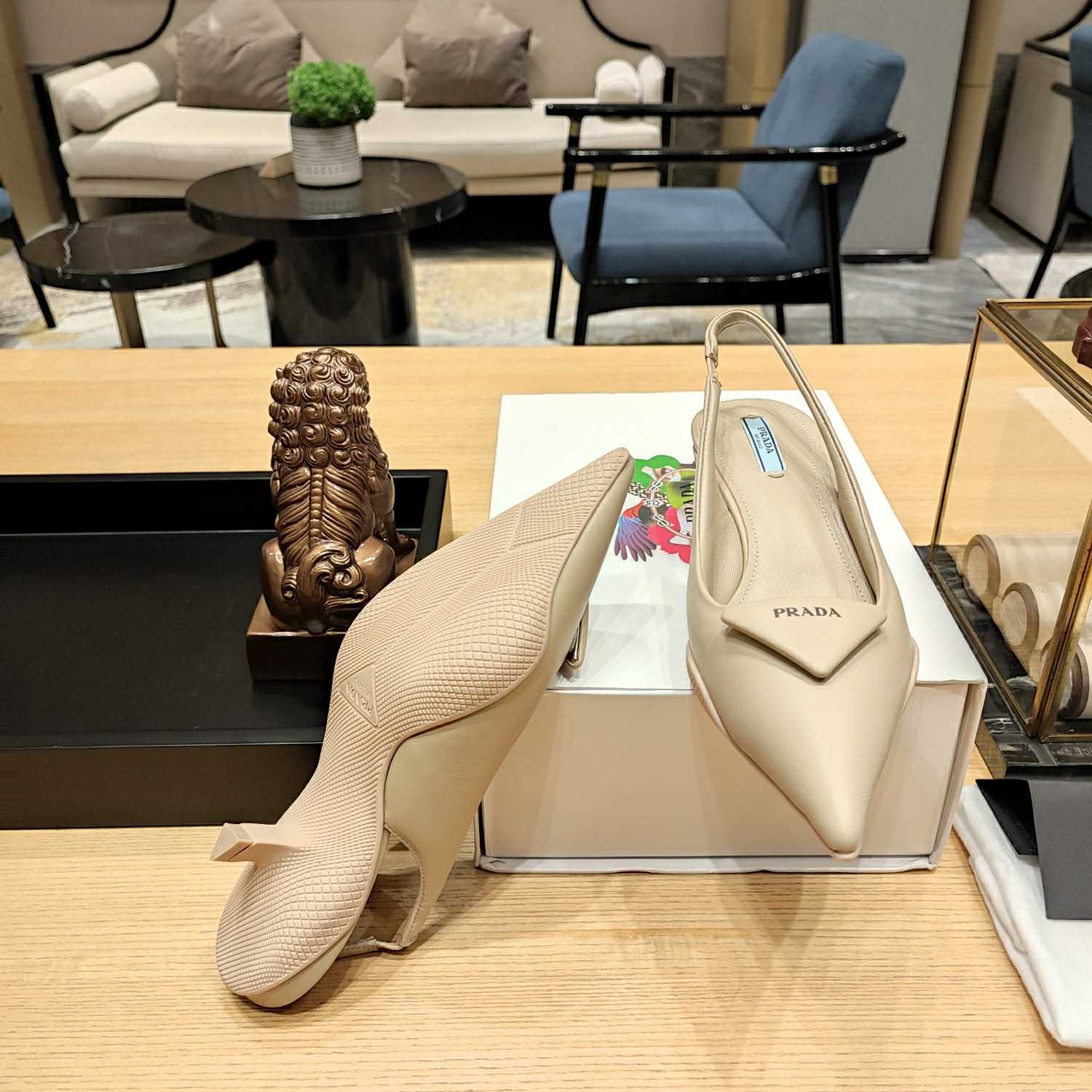 Prada Soft padded Leather Slingback Pumps - FashionPlug