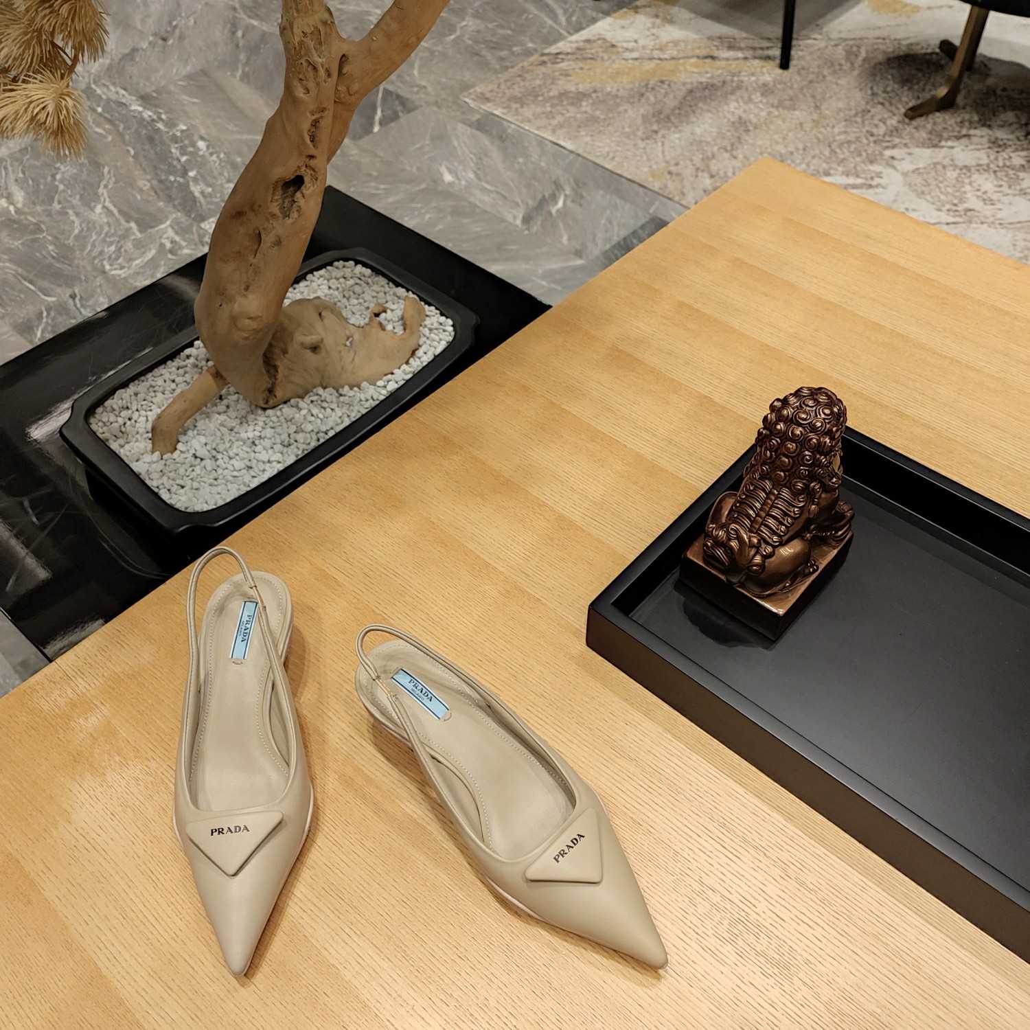 Prada Soft padded Leather Slingback Pumps - FashionPlug