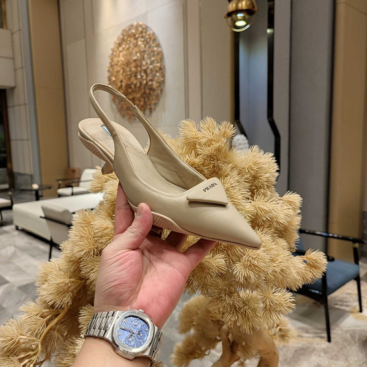 Prada Soft padded Leather Slingback Pumps - FashionPlug