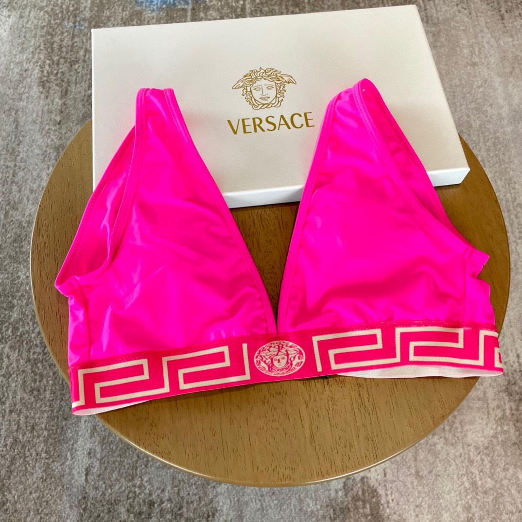 Versace Stretch Cotton Jersey Triangle Bra Top Suits For Women - FashionPlug