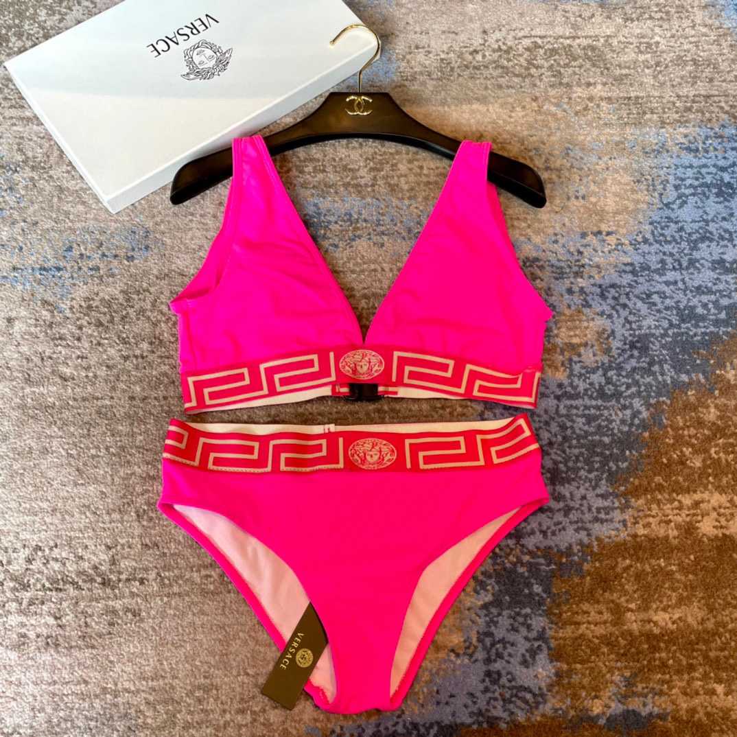 Versace Stretch Cotton Jersey Triangle Bra Top Suits For Women - FashionPlug