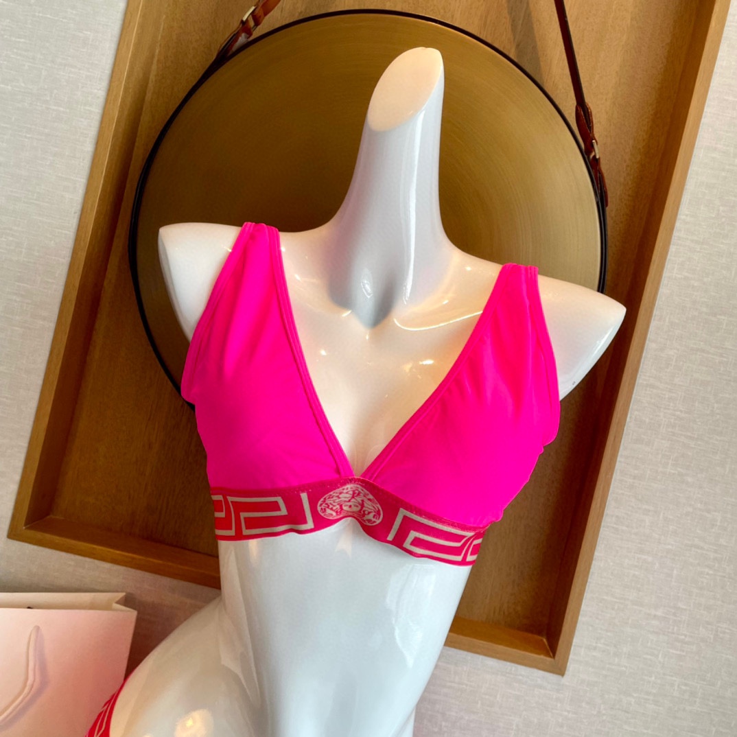 Versace Stretch Cotton Jersey Triangle Bra Top Suits For Women - FashionPlug