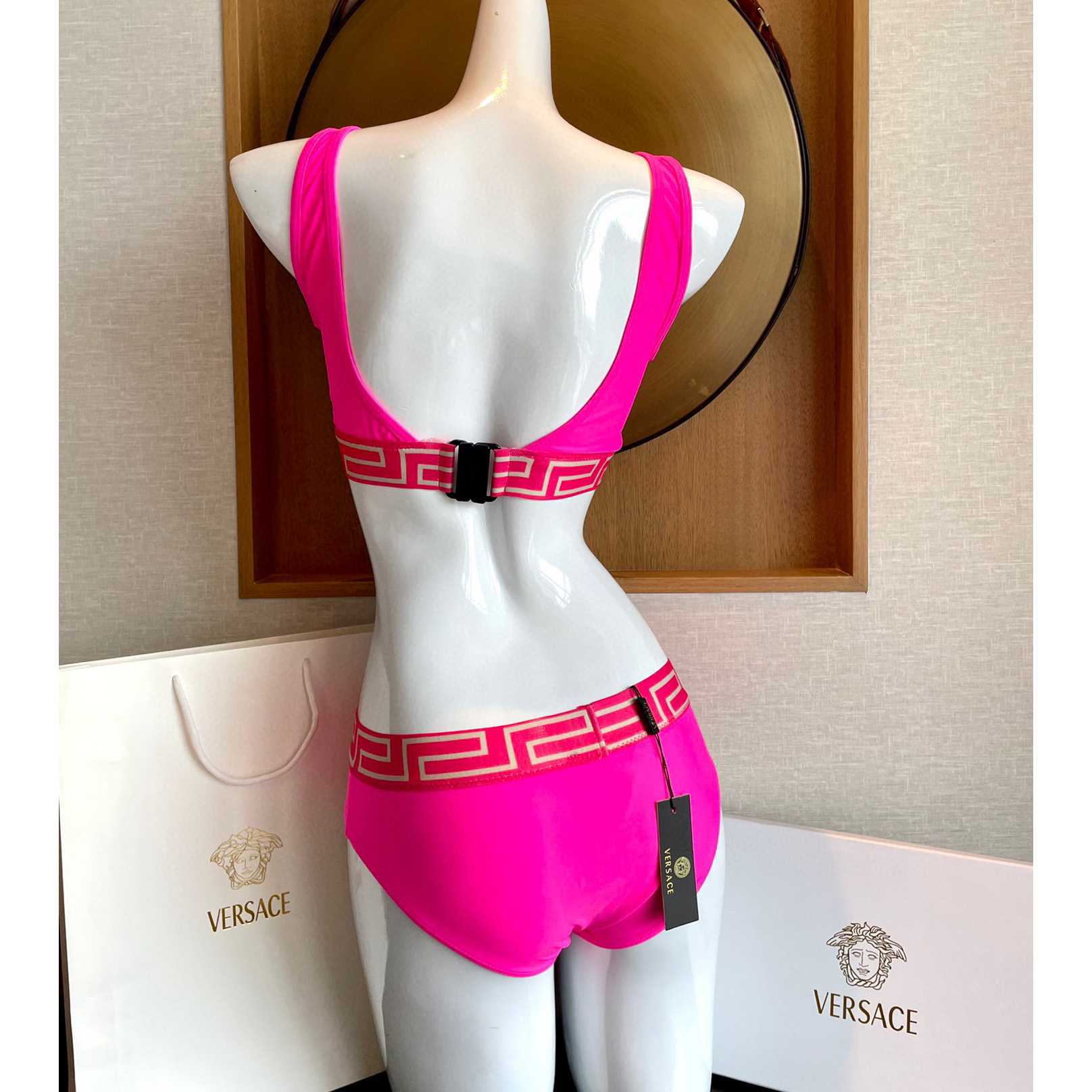Versace Stretch Cotton Jersey Triangle Bra Top Suits For Women - FashionPlug