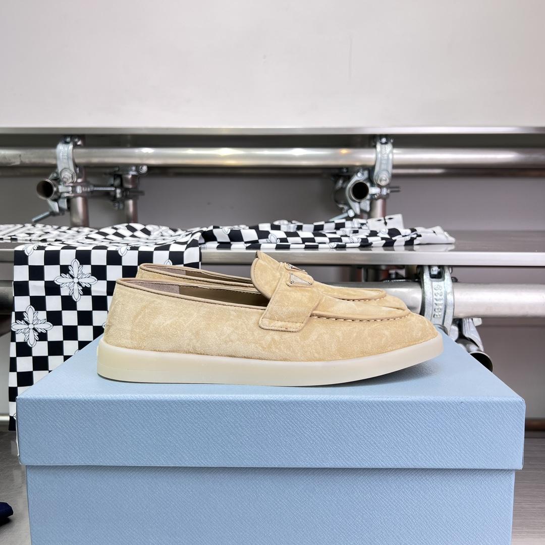 Prada Suede Leather Loafers - FashionPlug