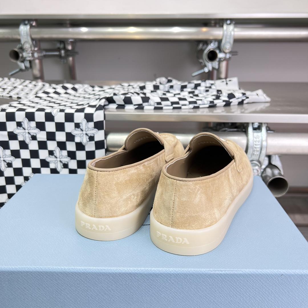 Prada Suede Leather Loafers - FashionPlug