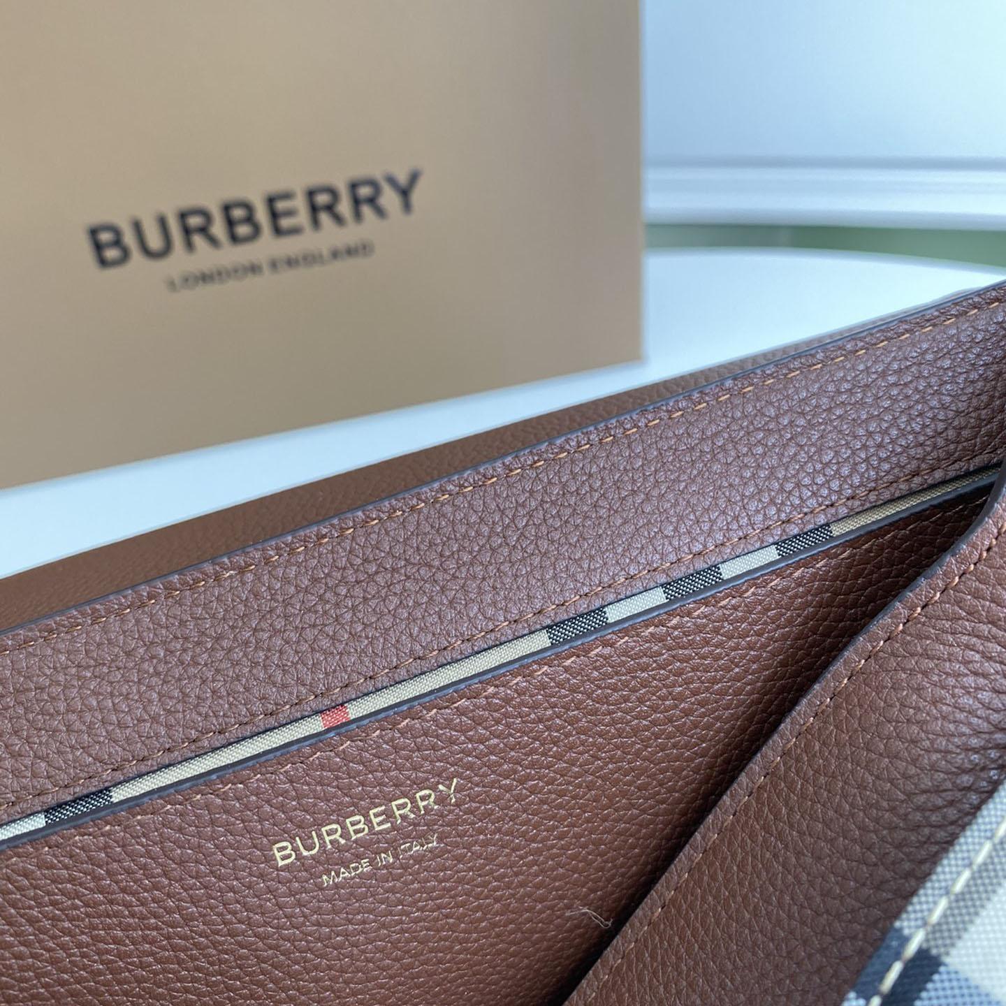 Burberry Vintage Check And Leather Note Crossbody Bag(25-18-8.5CM) - FashionPlug