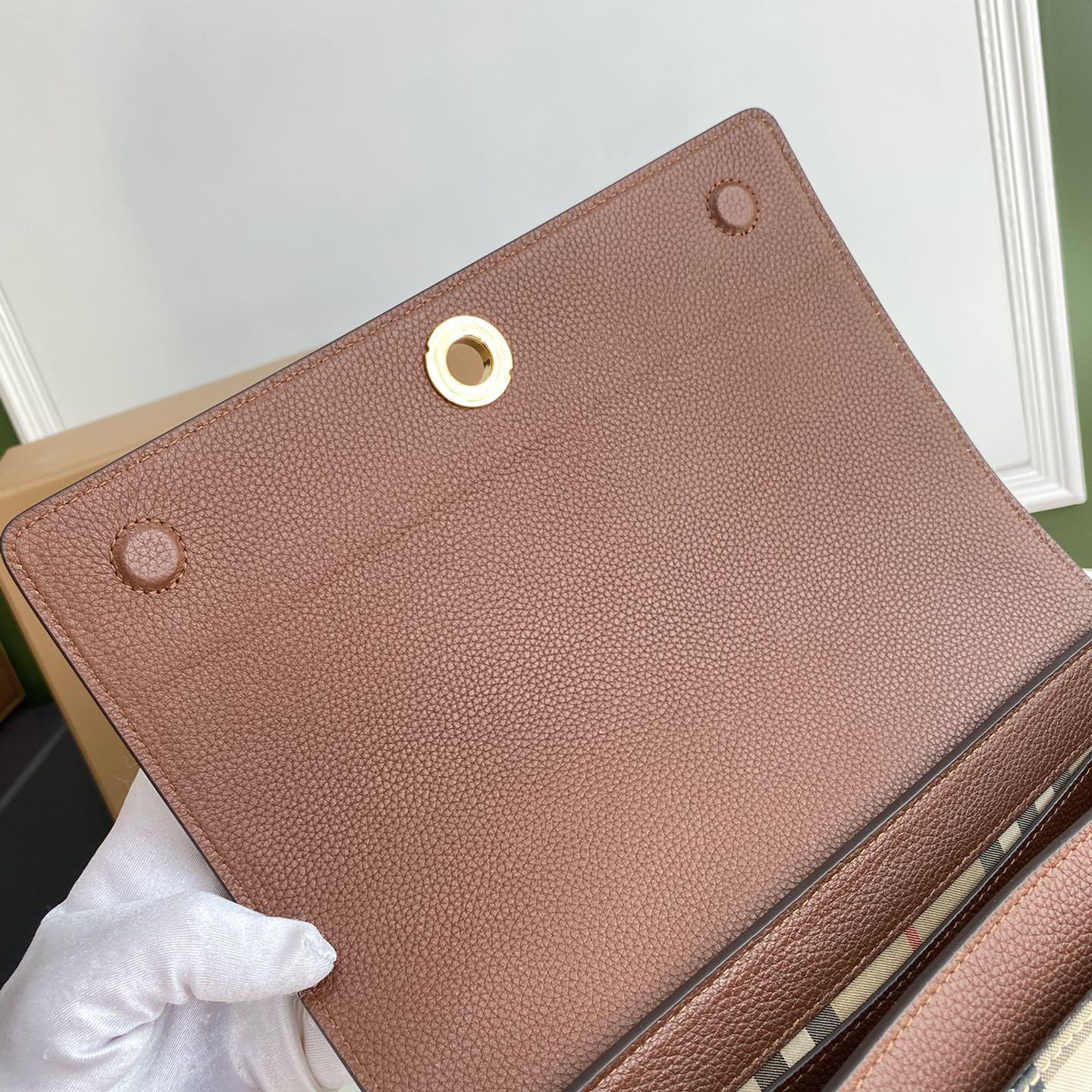Burberry Vintage Check And Leather Note Crossbody Bag(25-18-8.5CM) - FashionPlug