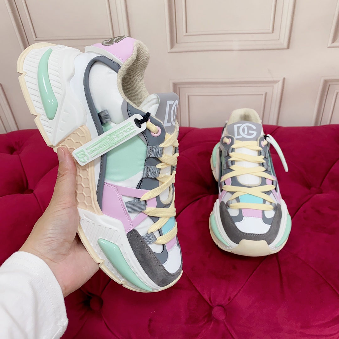 Dolce & Gabbana Mixed-Material Airmaster Sneakers - FashionPlug
