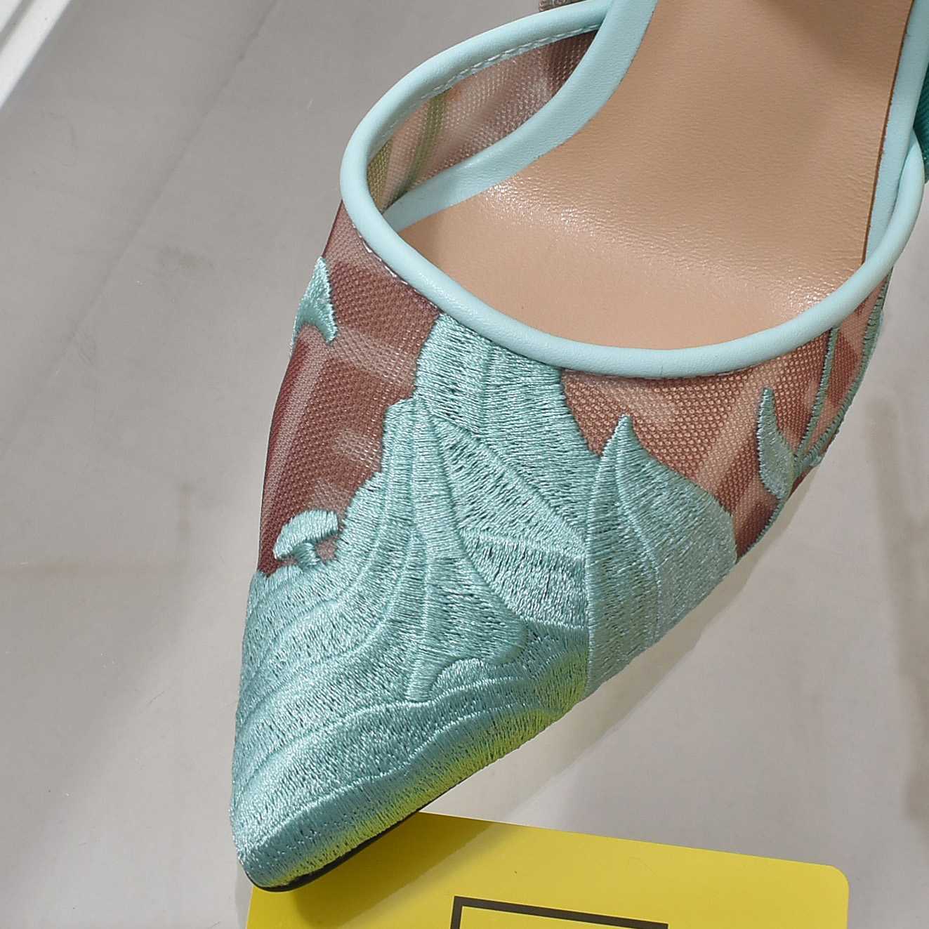 Fendi Colibrì Beige Mesh High-heeled Slingbacks - FashionPlug
