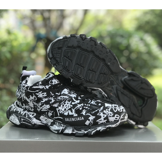 Balenciaga Track Graffiti Sneaker In Black - FashionPlug