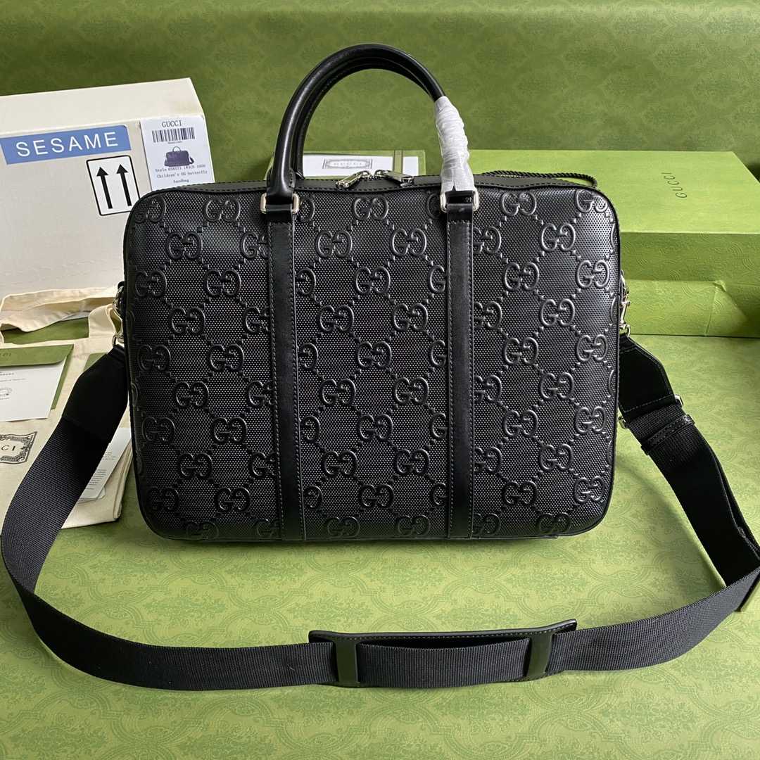 Gucci GG Embossed Briefcase(40-29-6cm) - FashionPlug