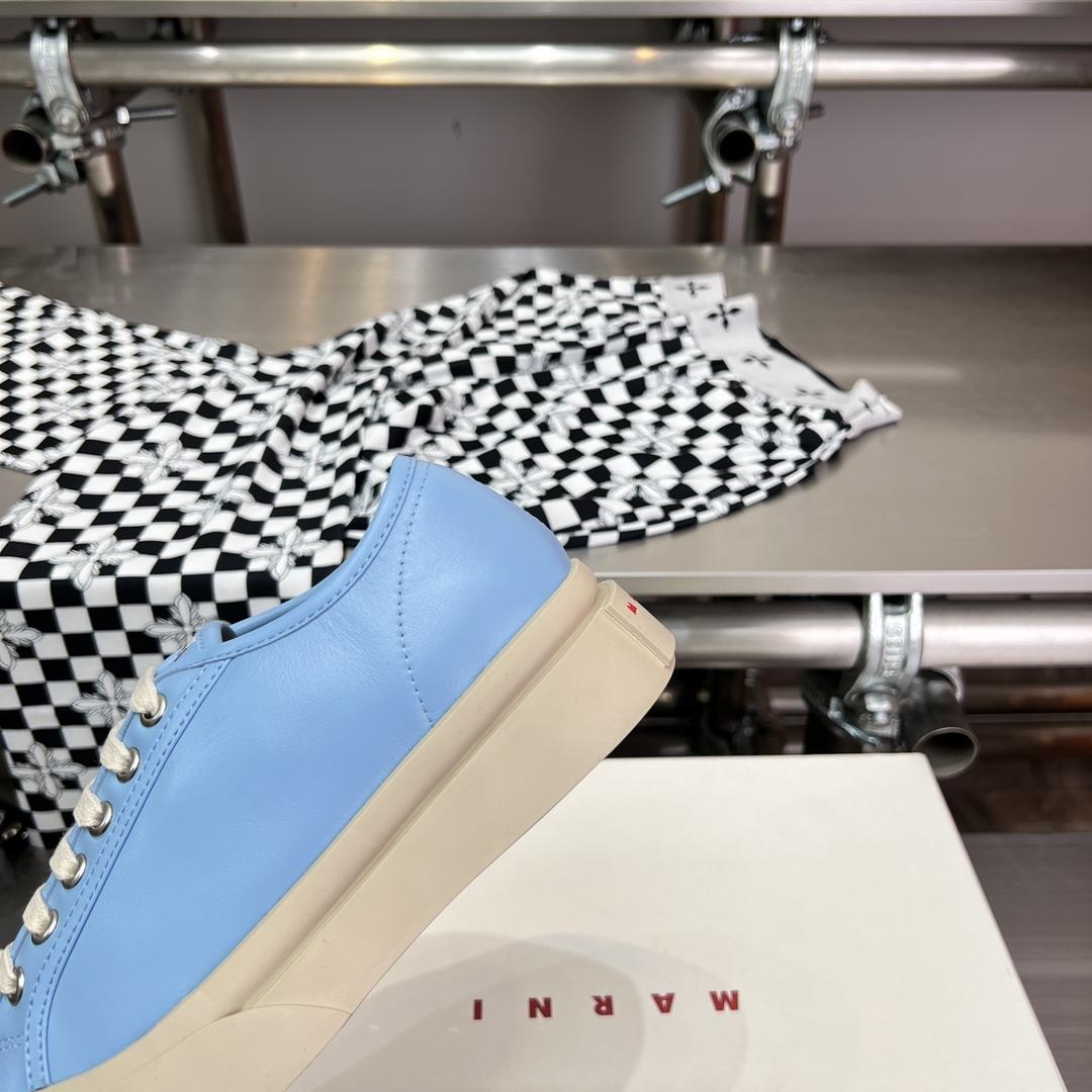 Marni Light blue Nappa Leather Pablo Lace-up Sneaker - FashionPlug