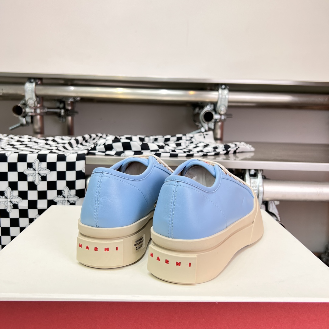 Marni Light blue Nappa Leather Pablo Lace-up Sneaker - FashionPlug