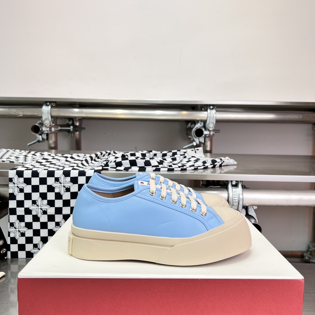 Marni Light blue Nappa Leather Pablo Lace-up Sneaker - FashionPlug