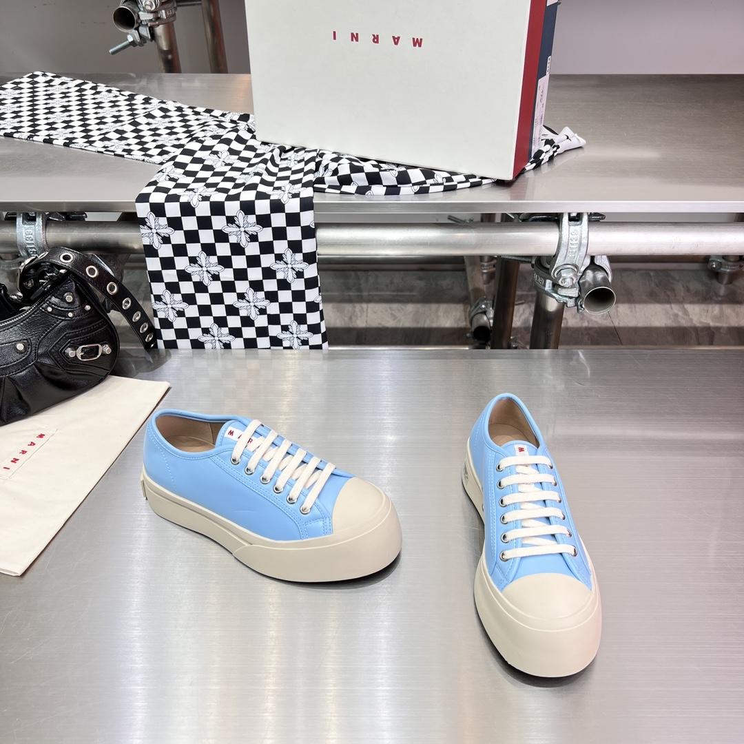 Marni Light blue Nappa Leather Pablo Lace-up Sneaker - FashionPlug