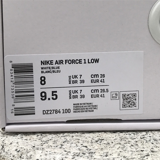 Nike Air Force 1 Low 'Blue Gingham' Sneaker       DZ2784-100 - FashionPlug