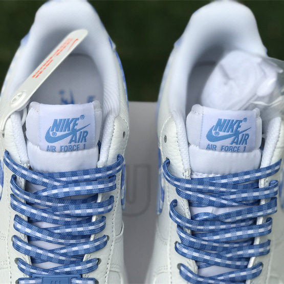 Nike Air Force 1 Low 'Blue Gingham' Sneaker       DZ2784-100 - FashionPlug