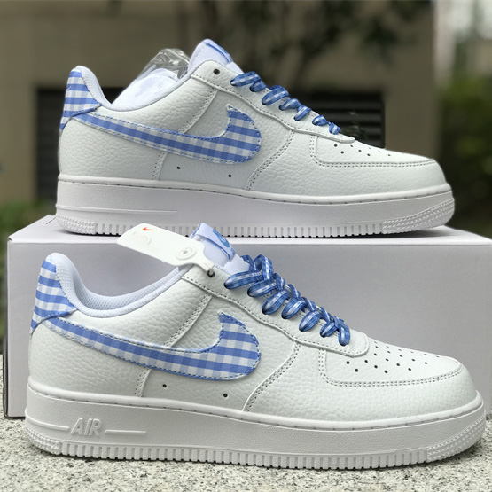 Nike Air Force 1 Low 'Blue Gingham' Sneaker       DZ2784-100 - FashionPlug