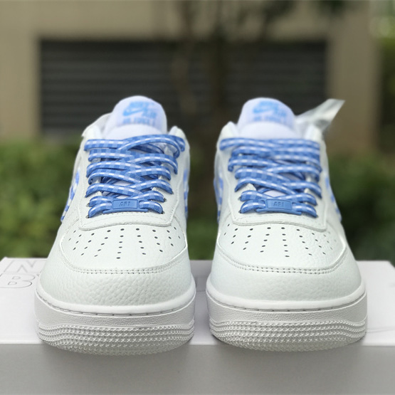 Nike Air Force 1 Low 'Blue Gingham' Sneaker       DZ2784-100 - FashionPlug