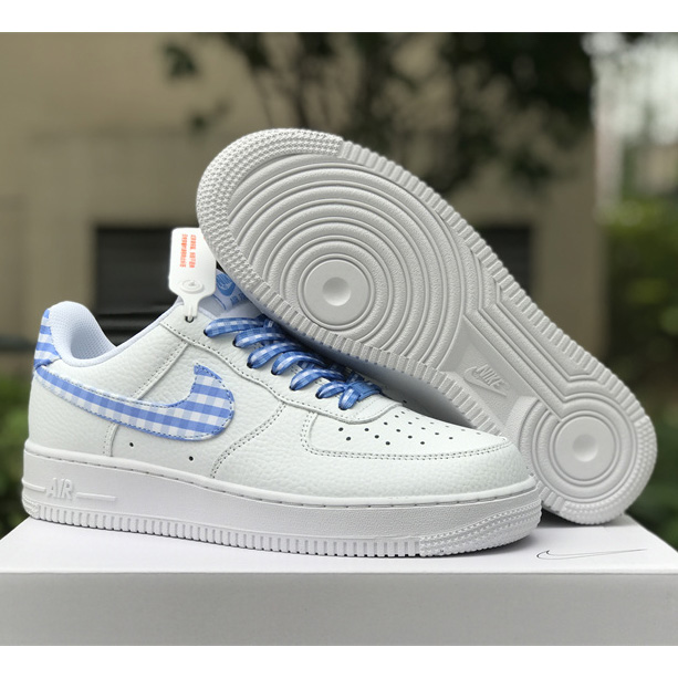 Nike Air Force 1 Low 'Blue Gingham' Sneaker       DZ2784-100 - FashionPlug
