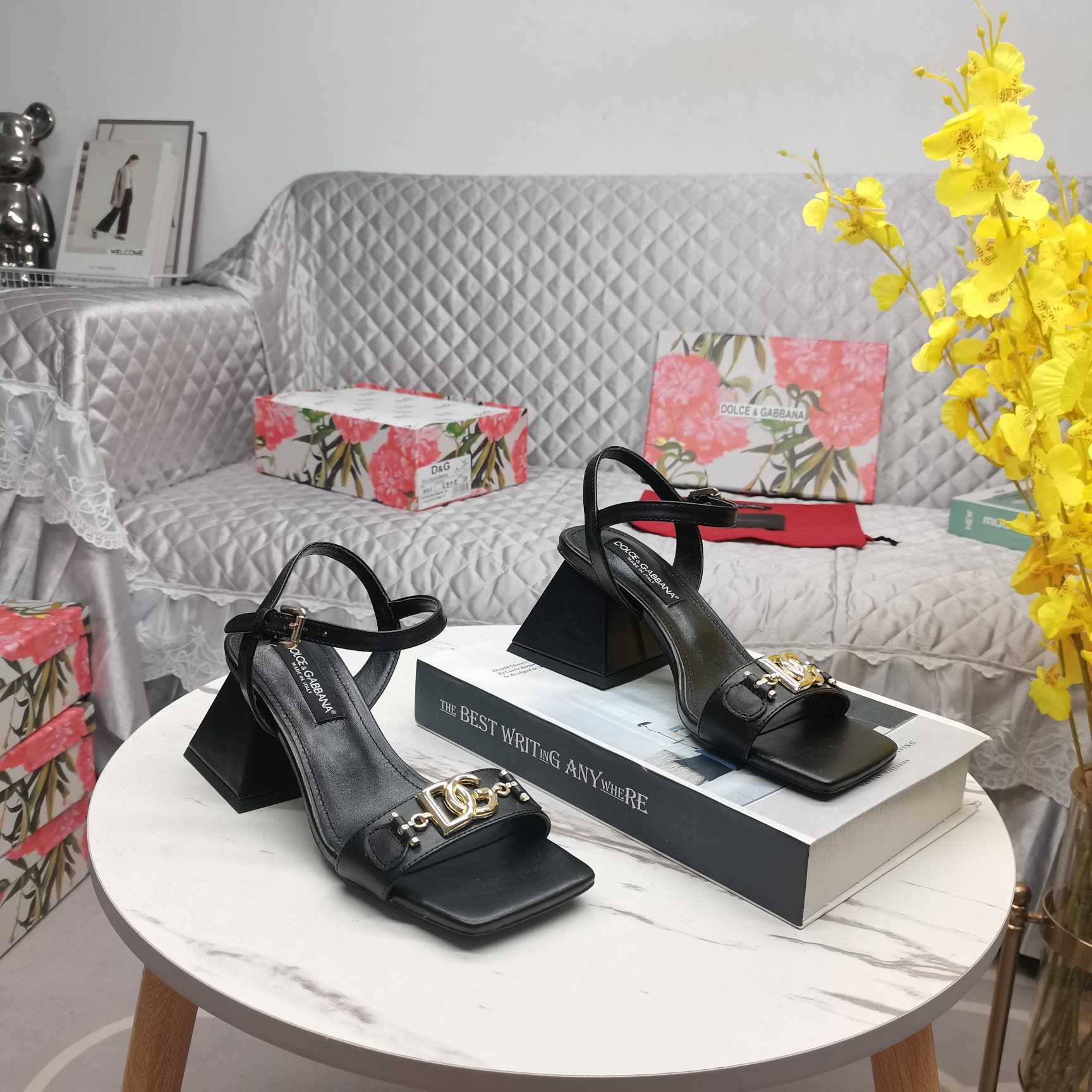 Dolce & Gabbana Nappa-look Fabric Sandals - FashionPlug