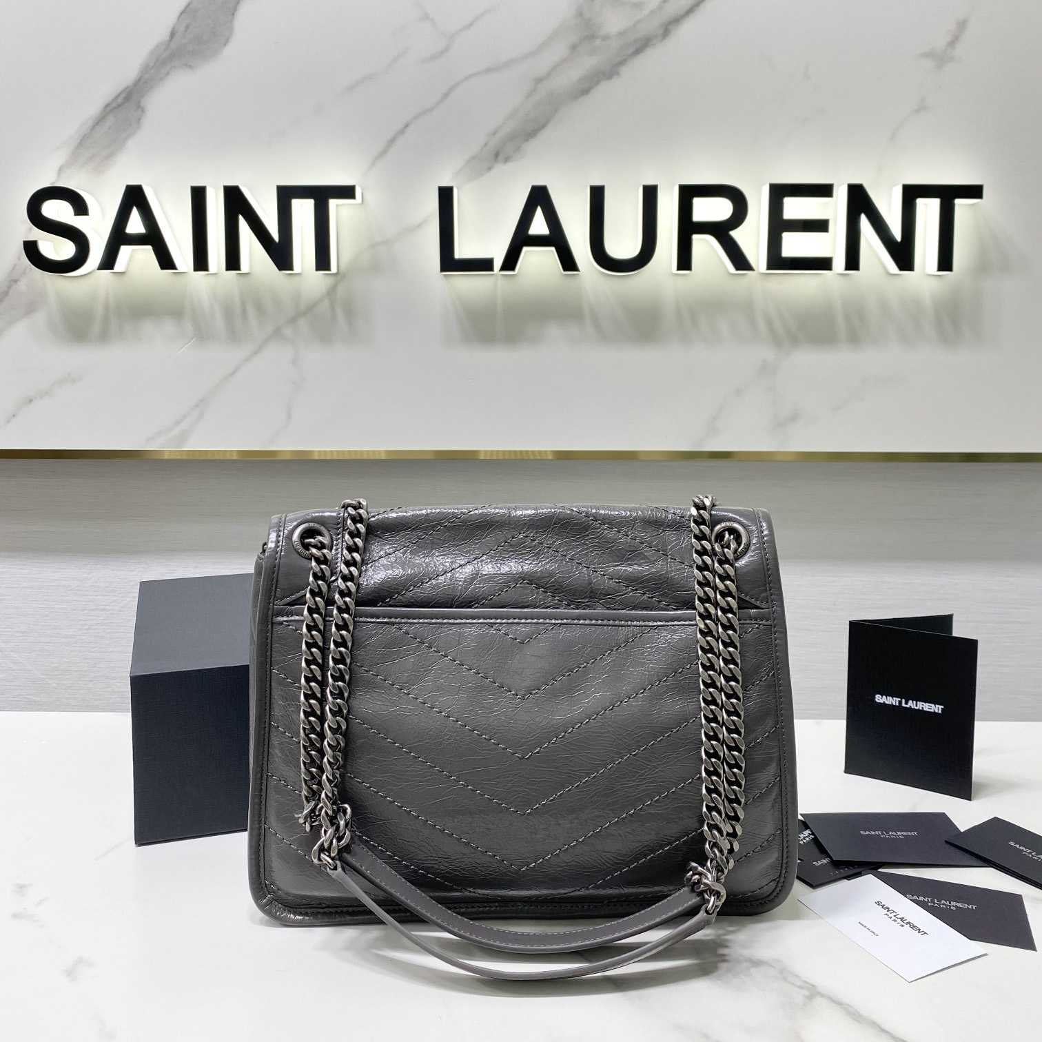 Saint Laurent Niki Medium Chain Bag In Crinkled Vintage Leather  - FashionPlug