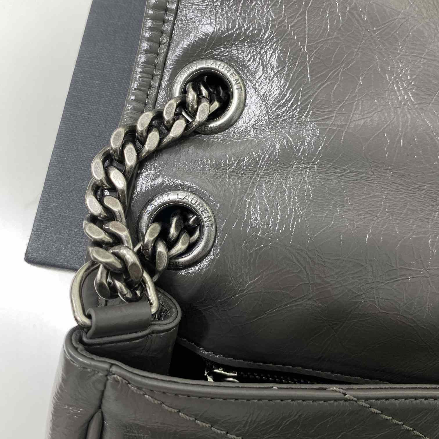 Saint Laurent Niki Medium Chain Bag In Crinkled Vintage Leather  - FashionPlug