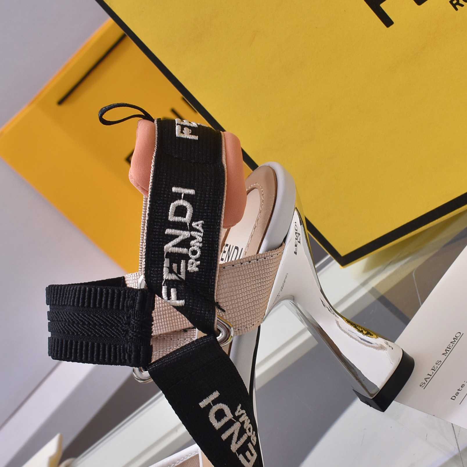 Fendi Colibrì Pink Mesh High-heeled Slingbacks - FashionPlug