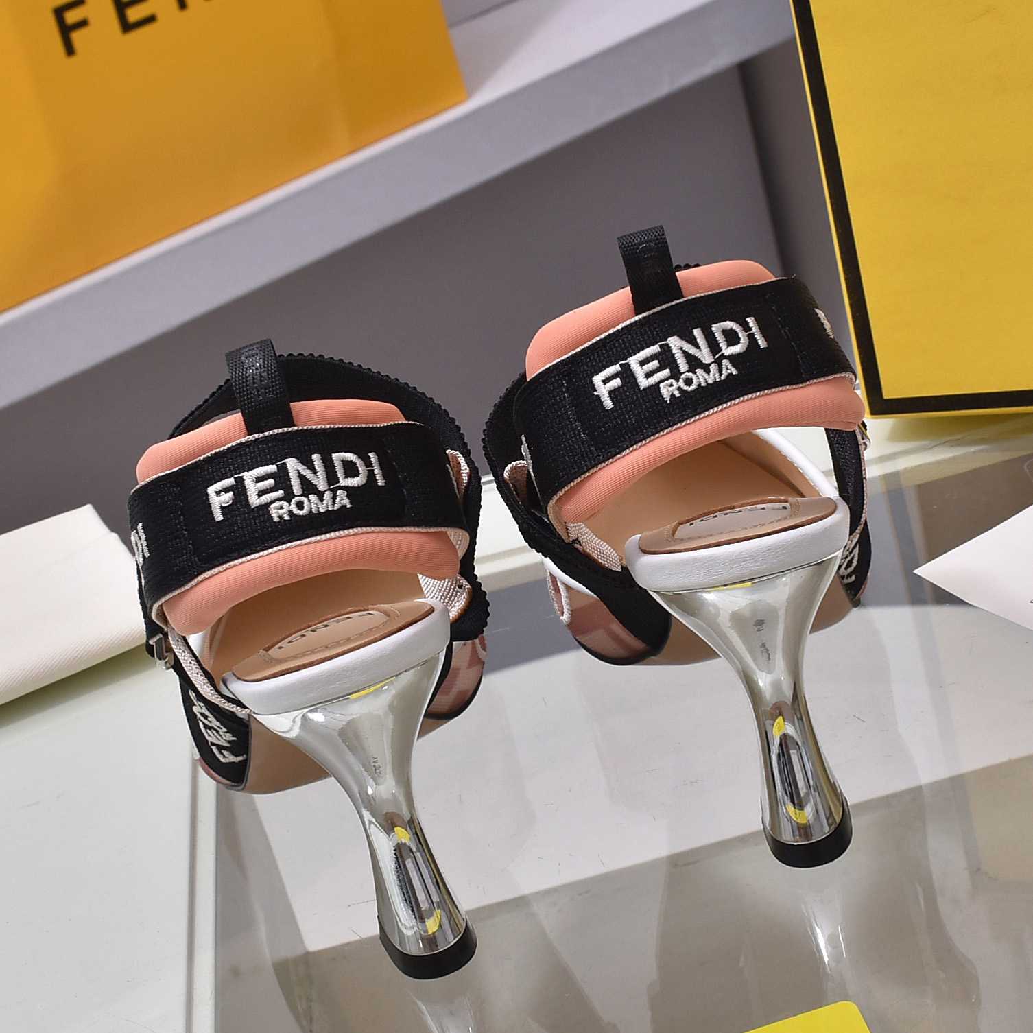 Fendi Colibrì Pink Mesh High-heeled Slingbacks - FashionPlug