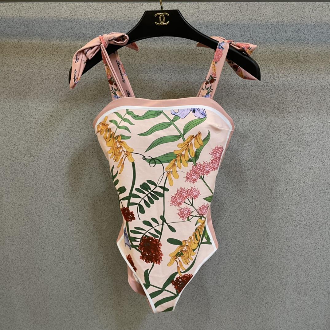 Gucci Visual Mood Reversible Tie-shoulder One Piece Swimsuit - FashionPlug