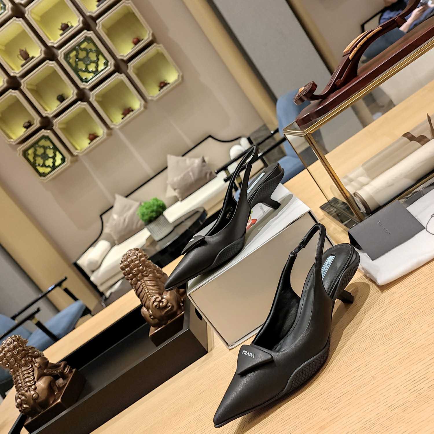Prada Soft padded Leather Slingback Pumps - FashionPlug