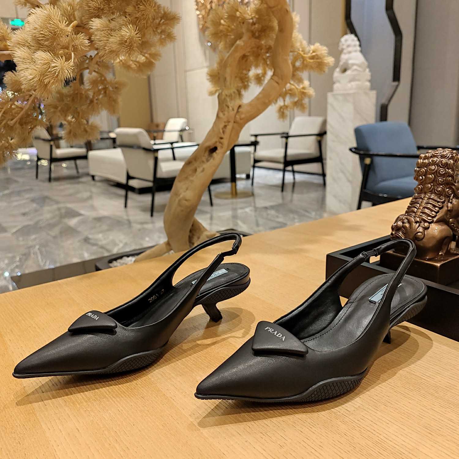 Prada Soft padded Leather Slingback Pumps - FashionPlug
