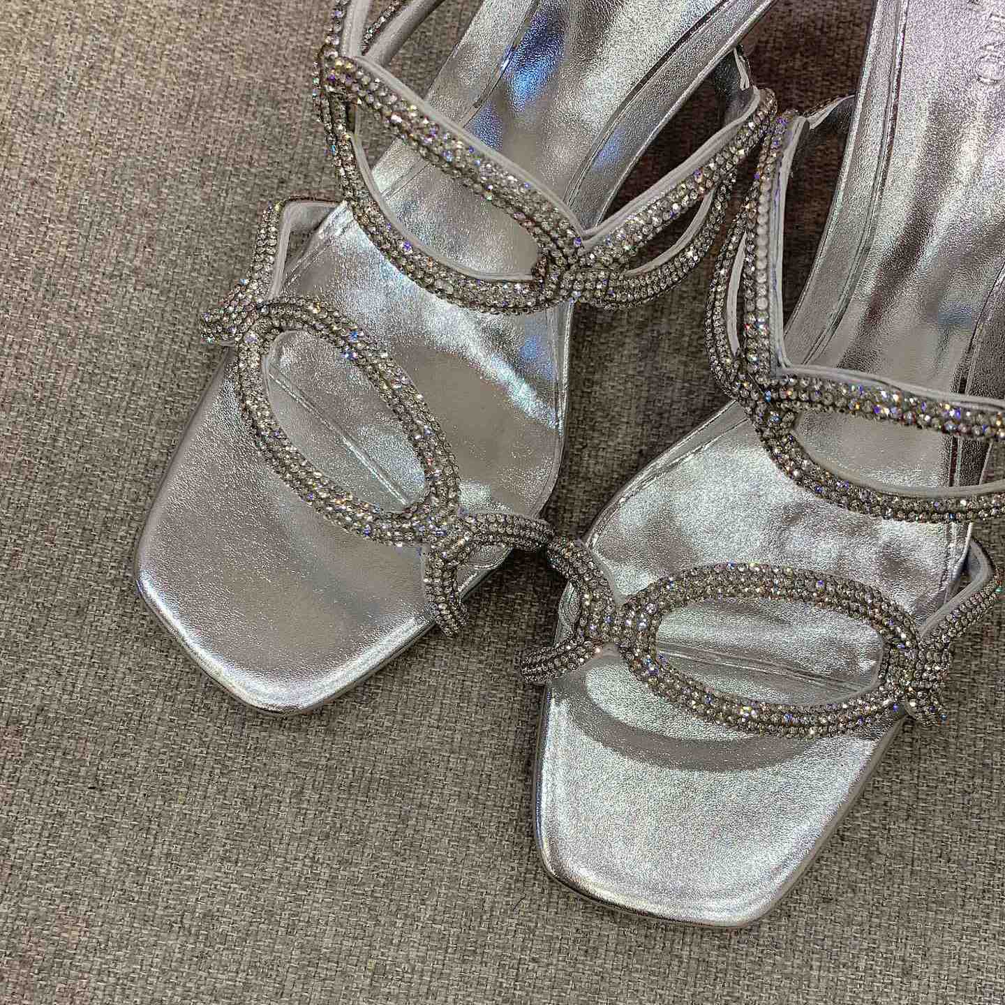 Valenti Garavani Chain 1967 Slide Sandal With Crystals  80mm - FashionPlug